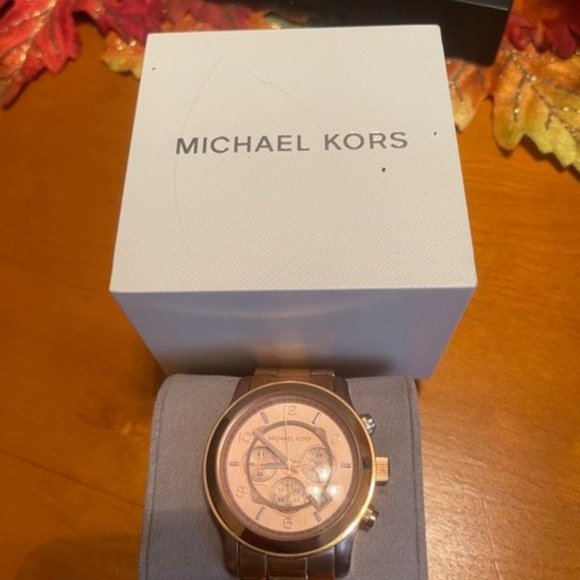 Michael Kors Oversized Slim Runway Rose Gold-Tone Watch 42mm  Michael Kors Rose Gold Watch